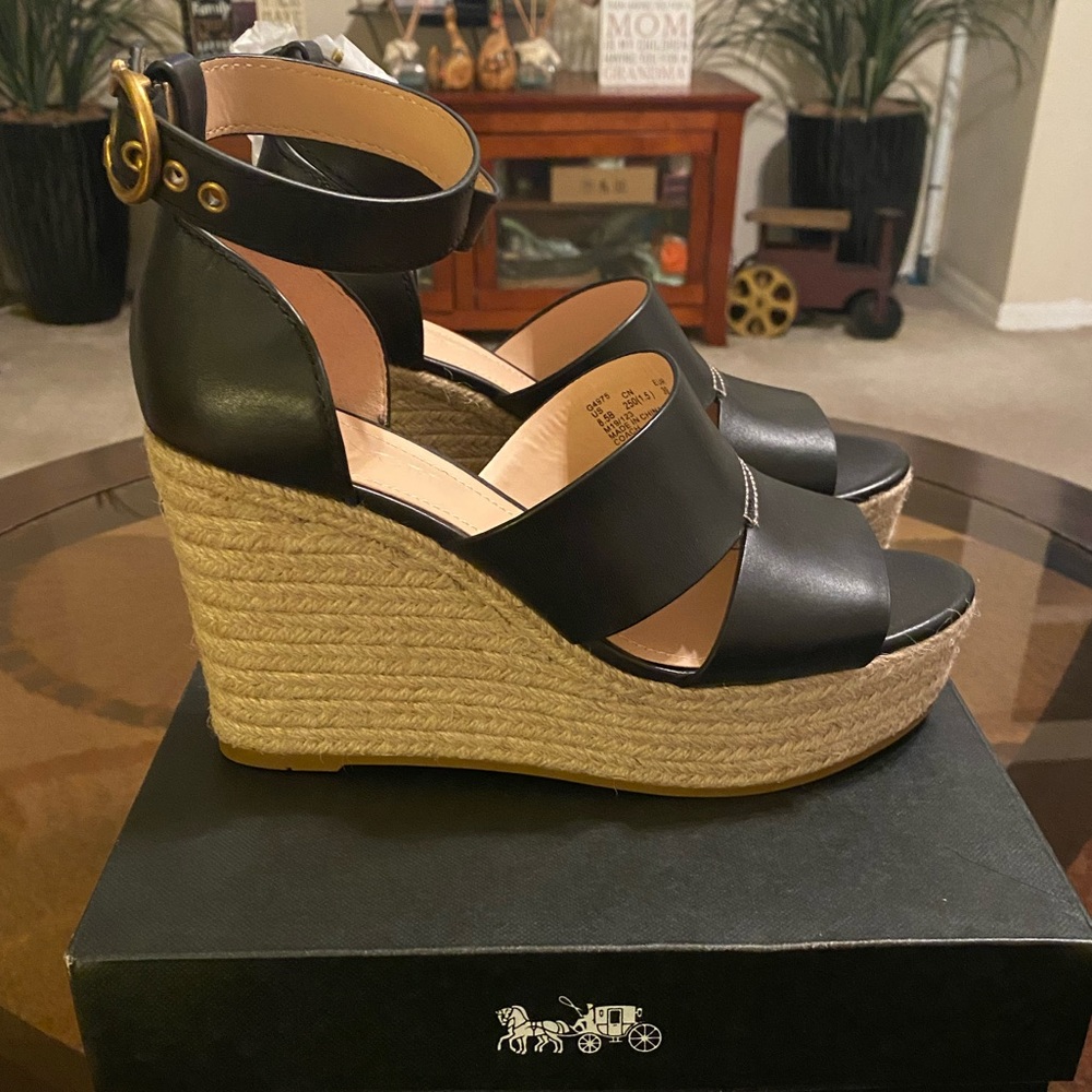 NIB Coach Isla Strappy Wedge Platform Sandals 8.5 - Picture 6 of 12